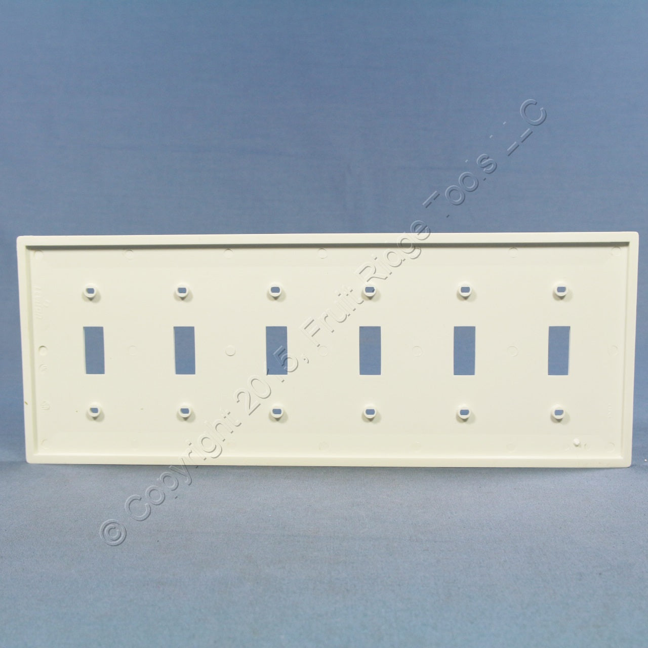 Leviton 80736-W White 6-Gang Toggle Unbreakable Nylon Standard Wallplate Cover