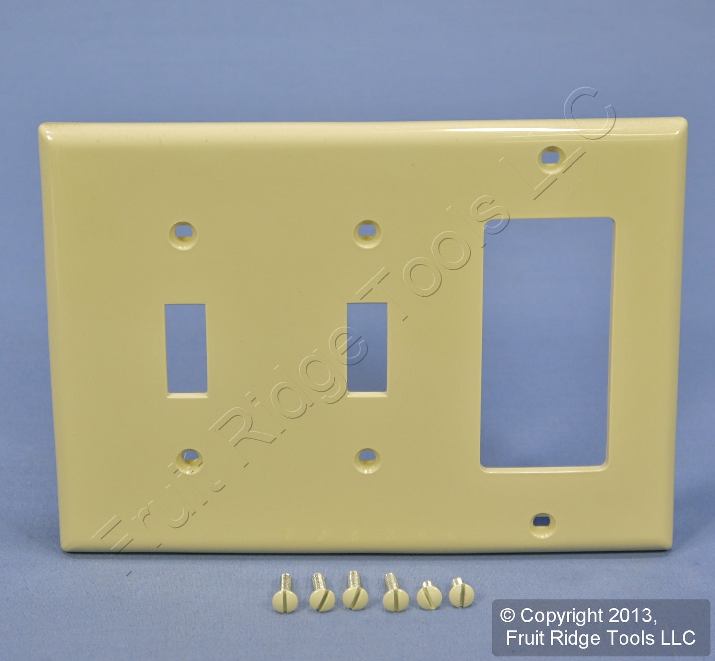 Leviton 80745-I Ivory 3-Gang Toggle Decora GFI Unbreakable Nylon Wallplate Cover