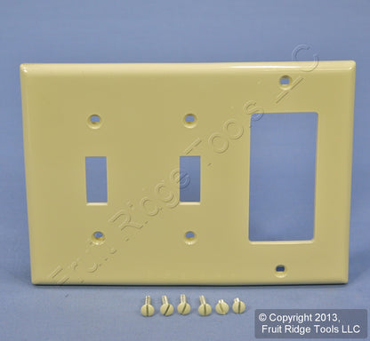 Leviton 80745-I Ivory 3-Gang Toggle Decora GFI Unbreakable Nylon Wallplate Cover