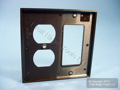 Leviton 80746 Brown 2-Gang Duplex Decora Unbreakable Standard Wallplate Cover
