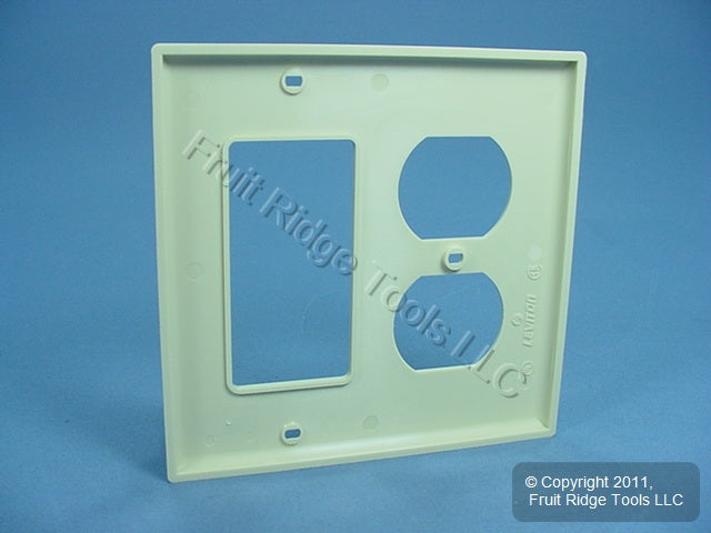Leviton 80746-I Ivory 2-Gang Duplex Outlet Decora Unbreakable Nylon Wallplate