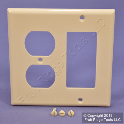 Leviton 80746-T Light Almond 2-Gang Duplex Decora Unbreakable Wallplate Cover