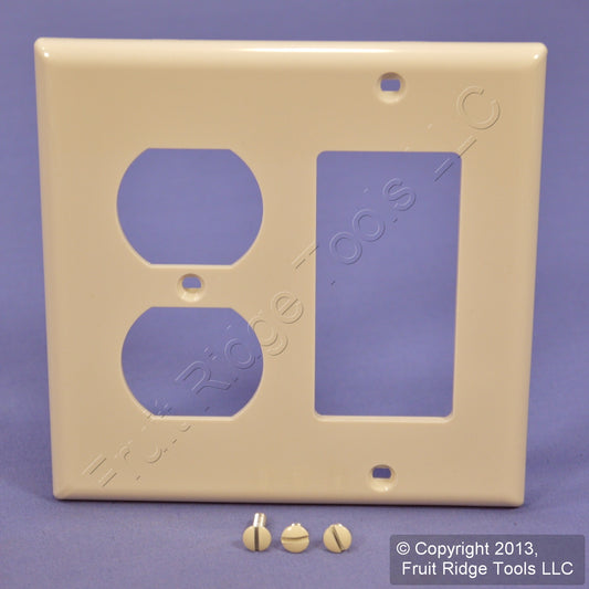 Leviton 80746-T Light Almond 2-Gang Duplex Decora Unbreakable Wallplate Cover
