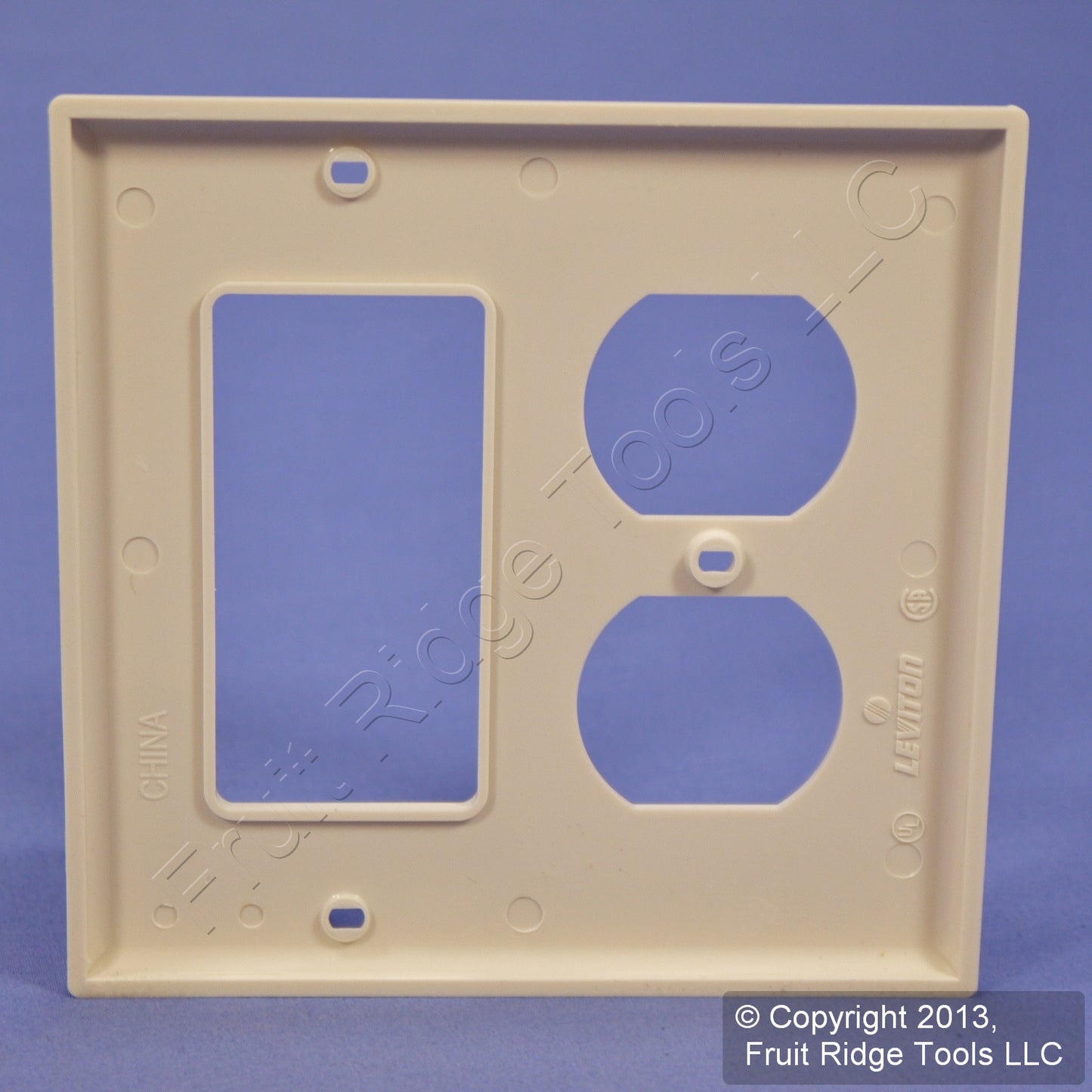 Leviton 80746-T Light Almond 2-Gang Duplex Decora Unbreakable Wallplate Cover