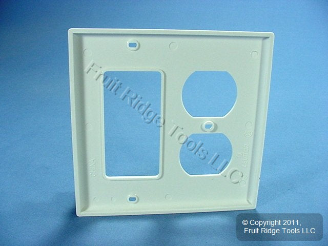 Leviton 80746-W White 2-Gang Duplex Outlet Decora Unbreakable Nylon Wallplate