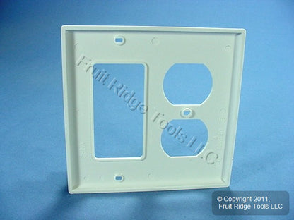 Leviton 80746-W White 2-Gang Duplex Outlet Decora Unbreakable Nylon Wallplate
