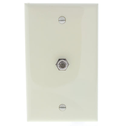 Leviton 80781-A-005 Almond 1-Gang F-Connector Unbreakable Nylon Wallplate Cover