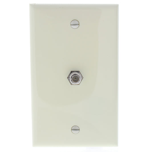 Leviton 80781-A-005 Almond 1-Gang F-Connector Unbreakable Nylon Wallplate Cover