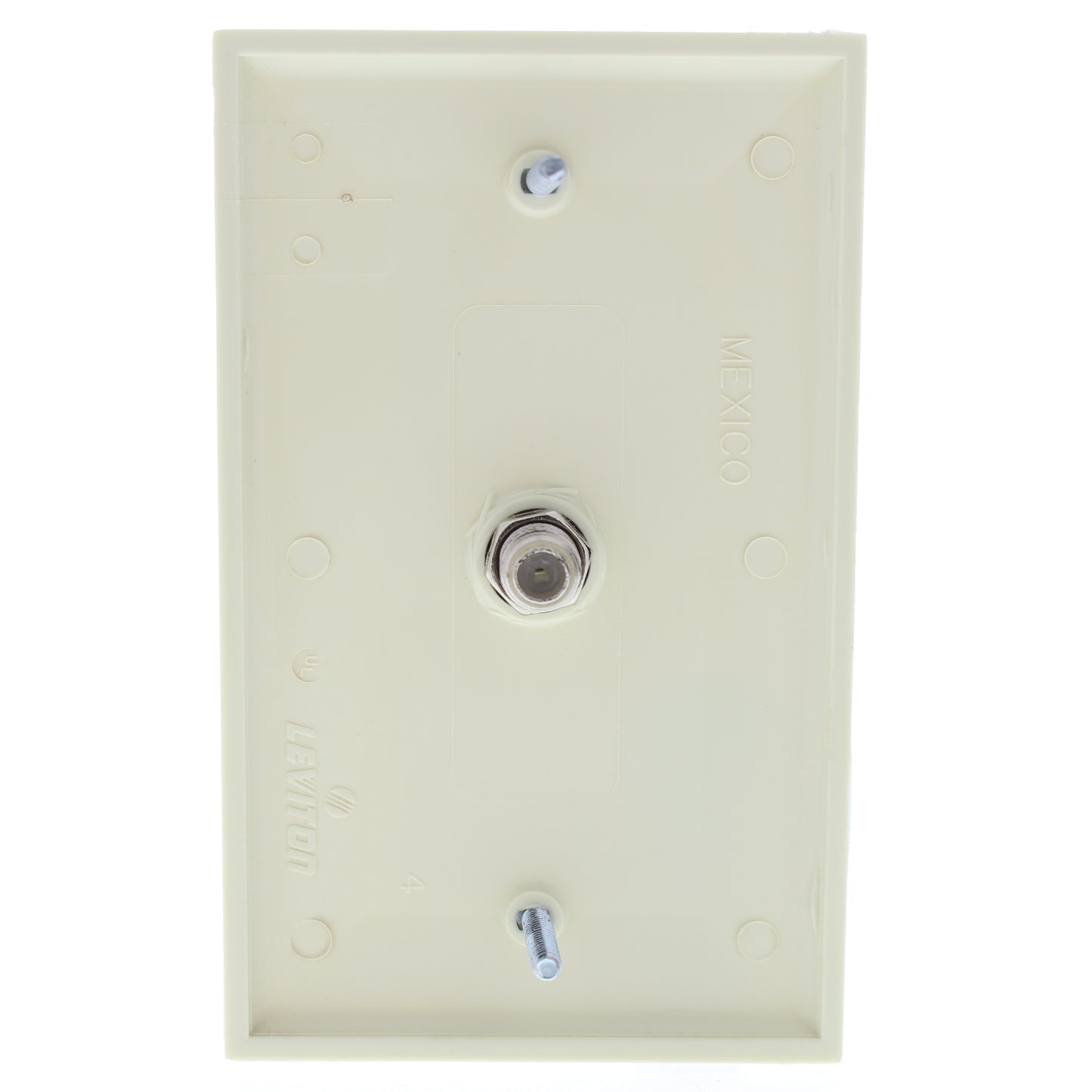 Leviton 80781-A-005 Almond 1-Gang F-Connector Unbreakable Nylon Wallplate Cover