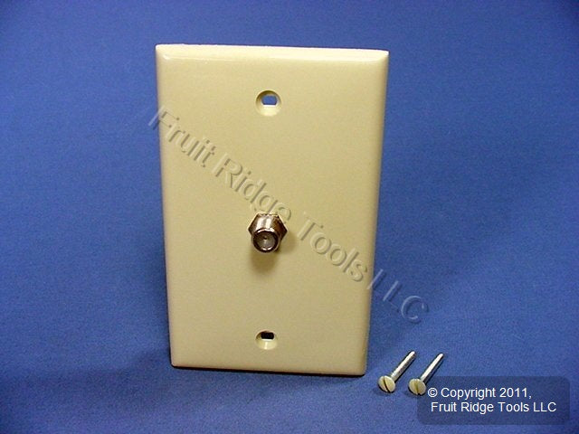 Leviton 80781-I-001 Ivory 1-Gang Coaxial Cable Wall Plate Video Jack F-Type CATV