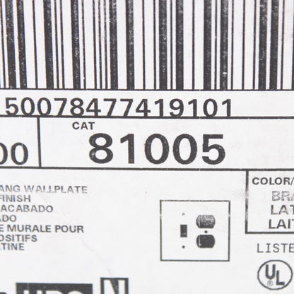 Leviton 81005 Brass 2-Gang Toggle Switch Duplex Wallplate Standard Covers 10pcs