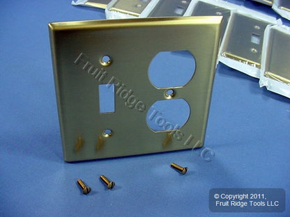 Leviton 81005 Brass 2-Gang Toggle Switch Duplex Standard Wallplate Covers 20pcs