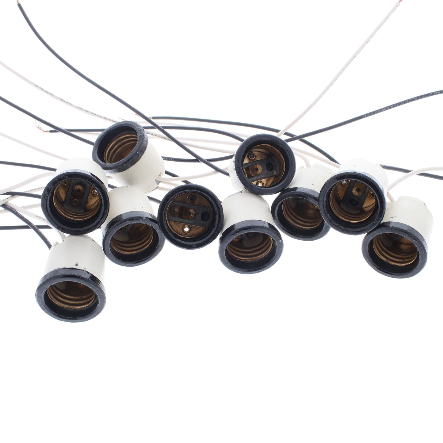 Leviton 8152-8 Porcelain Light Sockets Black Flange Lampholder Medium Base 10pcs