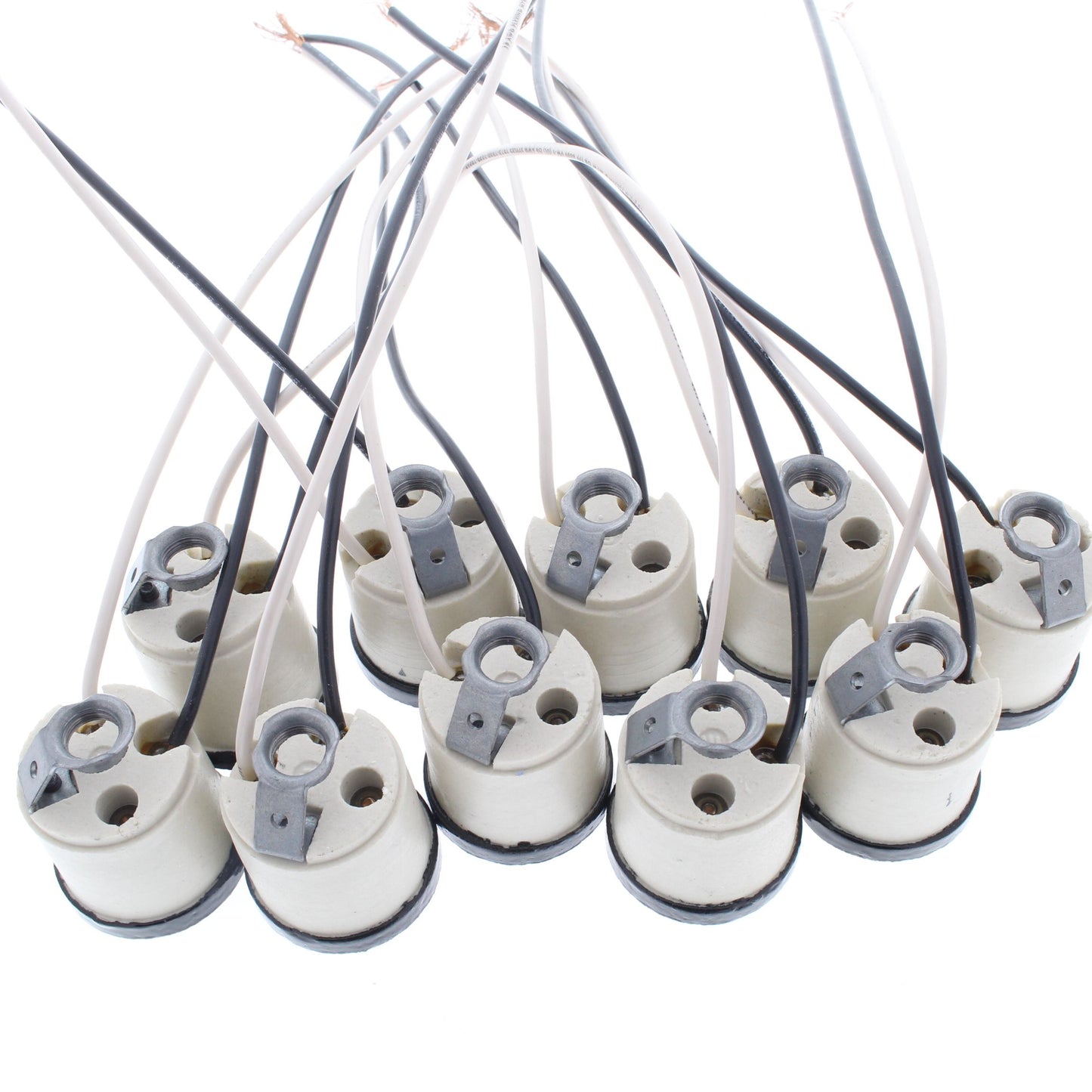 Leviton 8152-8 Porcelain Light Sockets Black Flange Lampholder Medium Base 10pcs