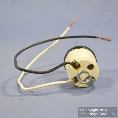 Leviton Porcelain Light Socket Flanged Lamp Holder Medium Base Keyless 8152-8