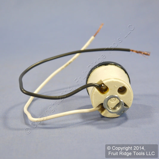 Leviton Porcelain Light Socket Flanged Lamp Holder Medium Base Keyless 8152-8