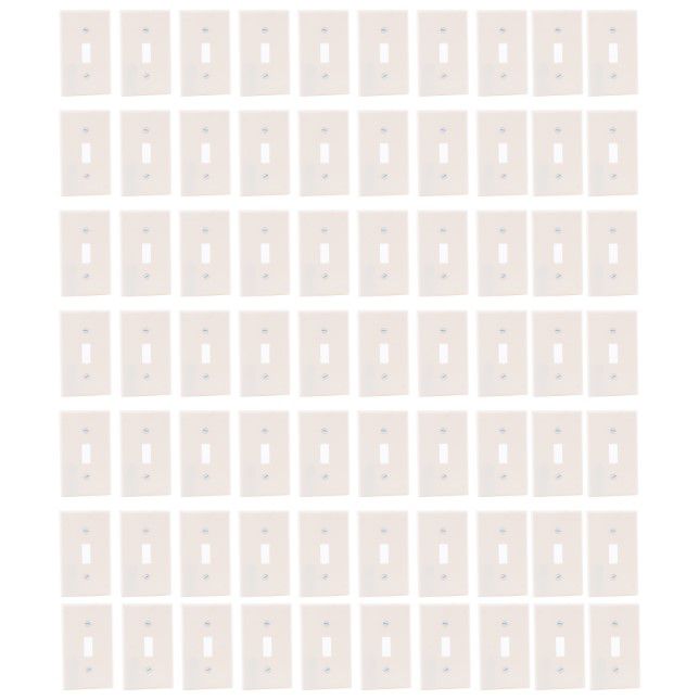 Leviton 82001-A Almond 1-Gang Toggle Plastic Standard Wallplate Cover 70-pack