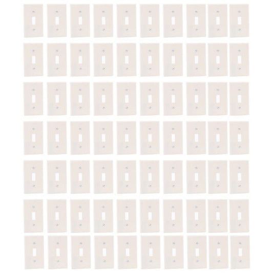Leviton 82001-A Almond 1-Gang Toggle Plastic Standard Wallplate Cover 70-pack