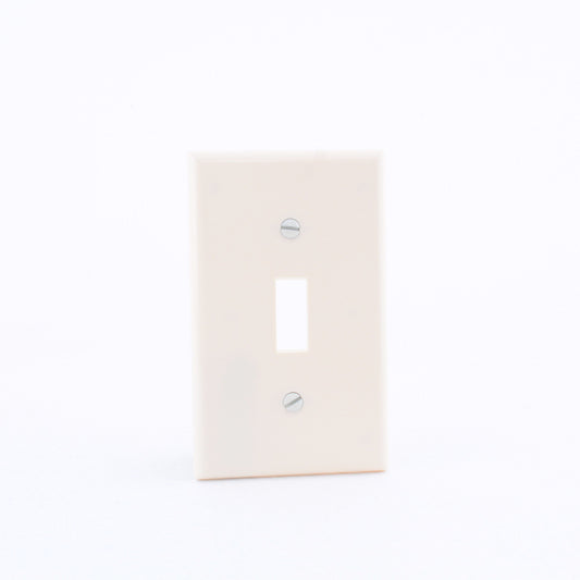 Leviton 82001 Almond 1-Gang Toggle Switch Plastic Standard Wallplate Cover Plate