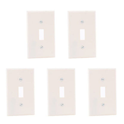Leviton 82001 Almond 1-Gang Toggle Switch Plastic Standard Wallplate Covers 5pcs