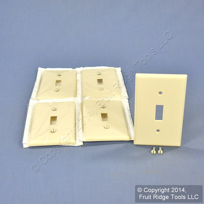 Leviton 82001 Almond 1-Gang Toggle Switch Plastic Standard Wallplate Covers 5pcs