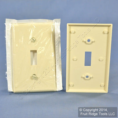 Leviton 82001 Almond 1-Gang Toggle Switch Plastic Standard Wallplate Covers 5pcs