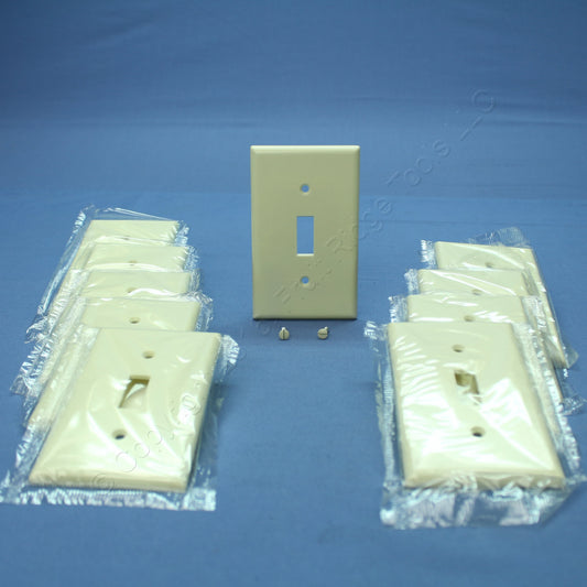 Leviton 82001 Almond 1-Gang Toggle Plastic Standard Wallplate Covers 10-pack