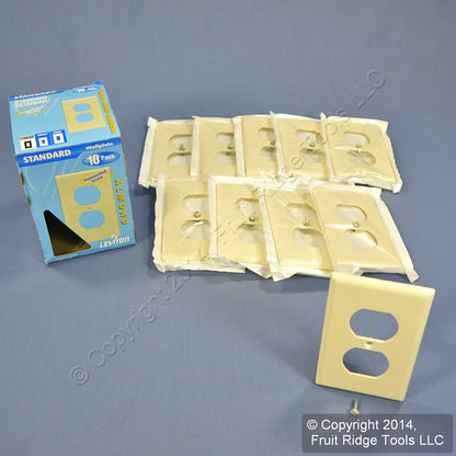 Leviton 82003 Almond 1-Gang Plastic Standard Duplex Outlet Wallplate Cover 10pcs