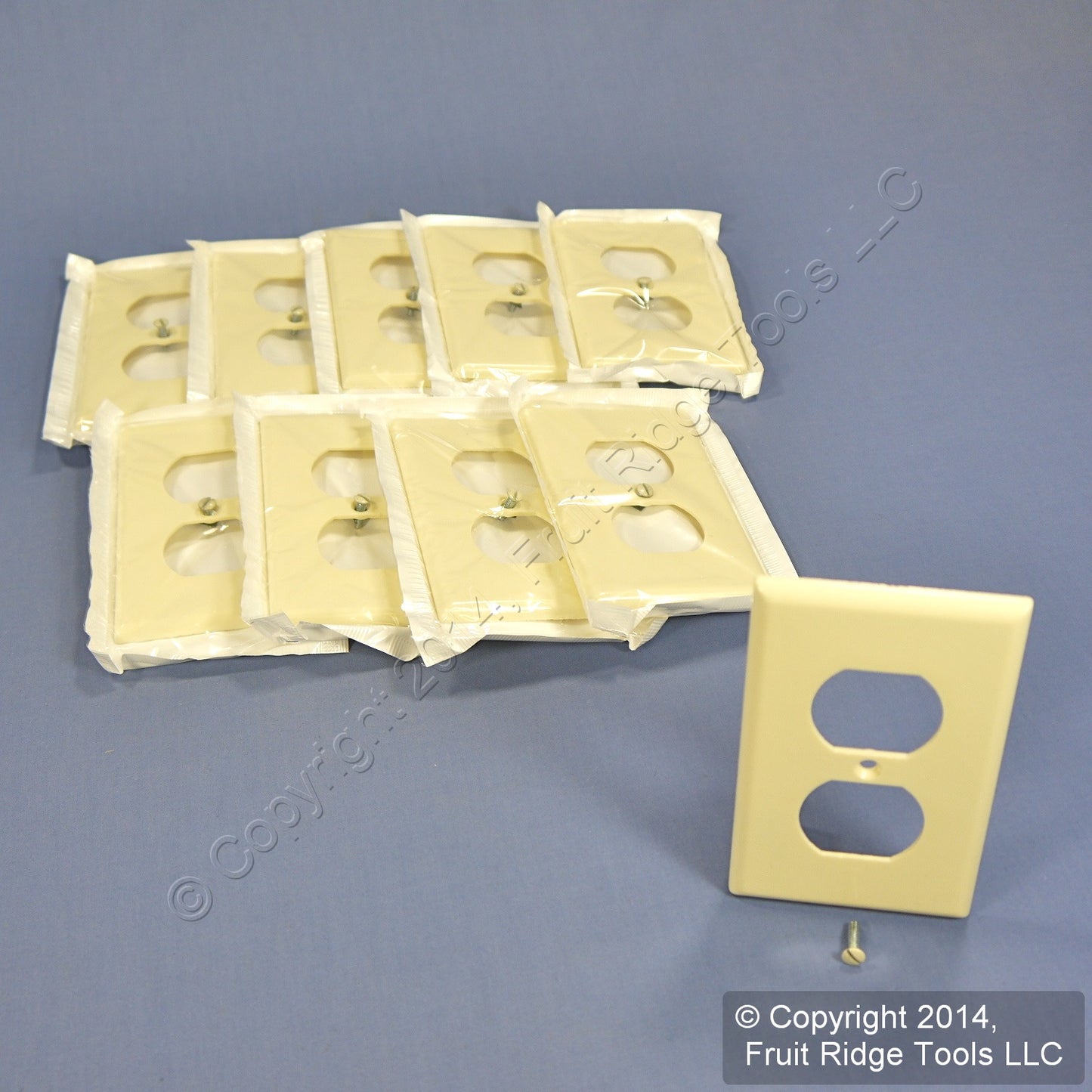 Leviton 82003 Almond 1-Gang Plastic Standard Duplex Outlet Wallplate Cover 10pcs