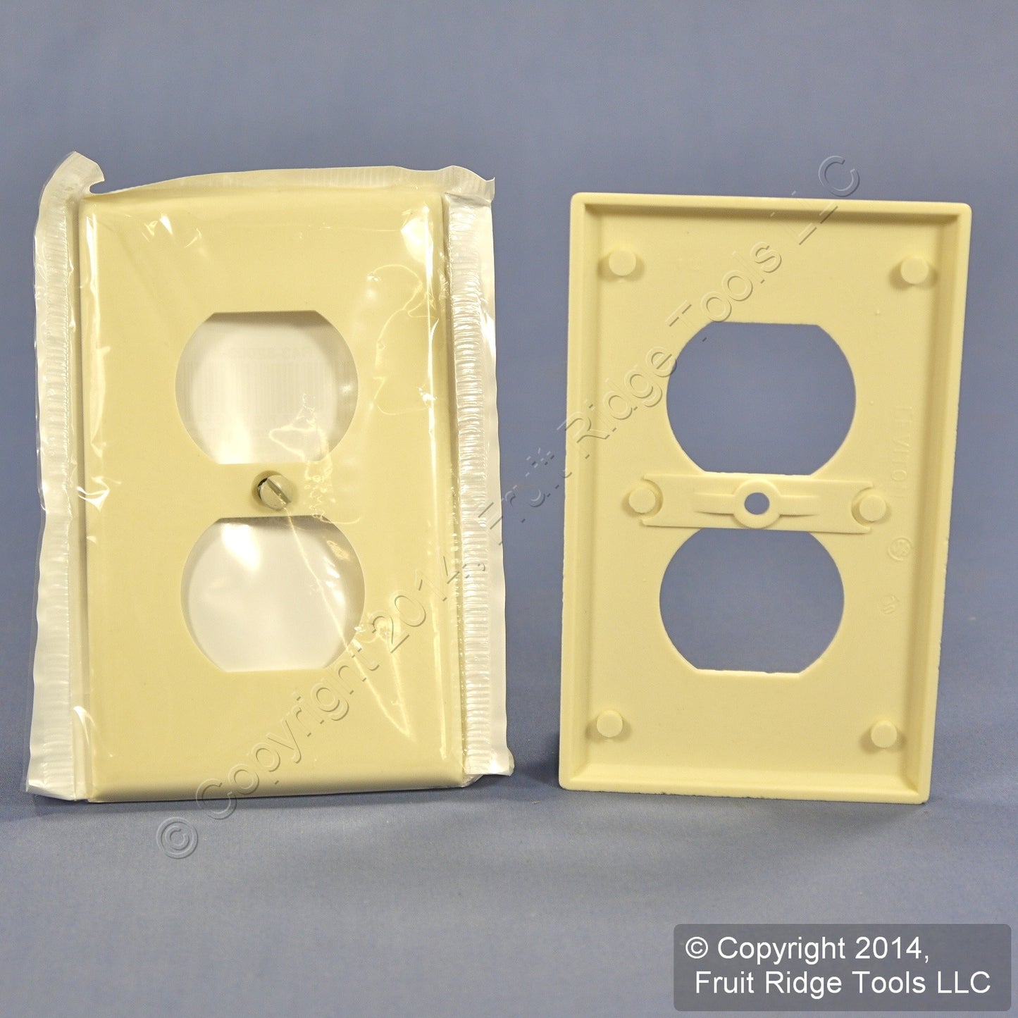 Leviton 82003 Almond 1-Gang Plastic Standard Duplex Outlet Wallplate Cover 10pcs