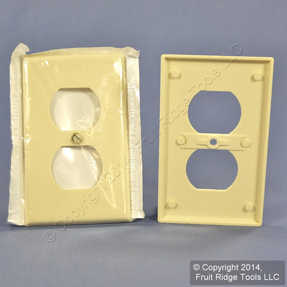 Leviton 82003 Almond 1-Gang Plastic Standard Duplex Outlet Wallplate Cover 10pcs