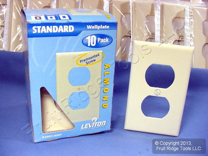 Leviton 82003 Almond Outlet Cover Duplex Receptacle Thermoset Wallplate 200-Pack