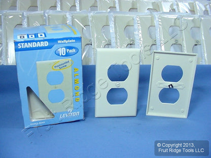 Leviton 82003 Almond Outlet Cover Duplex Receptacle Thermoset Wallplate 200-Pack