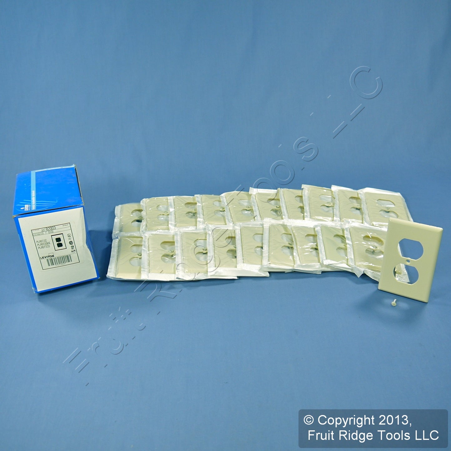 Leviton 82003 Almond 1-Gang Duplex Outlet Plastic Standard Wallplate Cover 20pcs