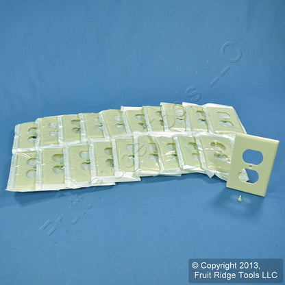 Leviton 82003 Almond 1-Gang Duplex Outlet Plastic Standard Wallplate Cover 20pcs