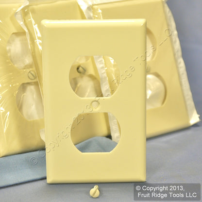 Leviton 82003 Almond 1-Gang Duplex Outlet Cover Thermoset Wallplates 50-Pack