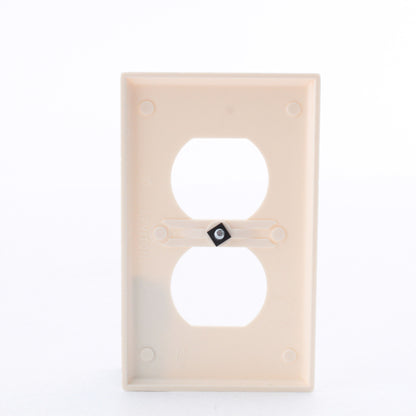 Leviton 82003 Almond 1-Gang Duplex Outlet Plastic Standard Wallplate Cover Plate