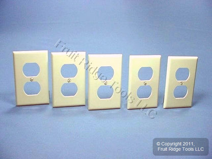 Leviton 82003 Almond 1-Gang Duplex Outlet Plastic Standard Wallplate Covers 5pcs