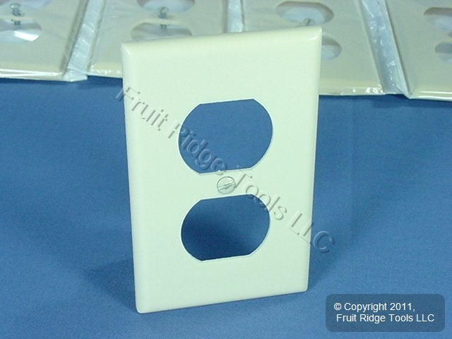 Leviton 82003 Almond 1-Gang Duplex Outlet Plastic Standard Wallplate Cover 10pcs