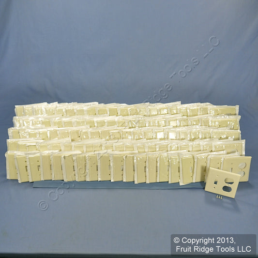 Leviton 82005 Almond 2-Gang Toggle Duplex Outlet Standard Wallplate Cover 100pcs