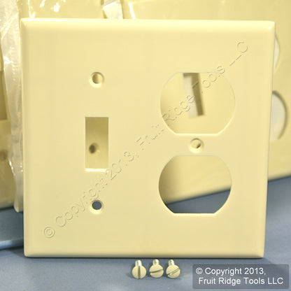 Leviton 82005 Almond 2-Gang Toggle Duplex Outlet Standard Wallplate Cover 150pcs