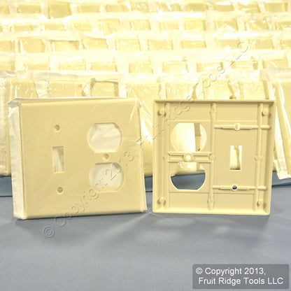 Leviton 82005 Almond 2-Gang Toggle Duplex Outlet Standard Wallplate Cover 150pcs