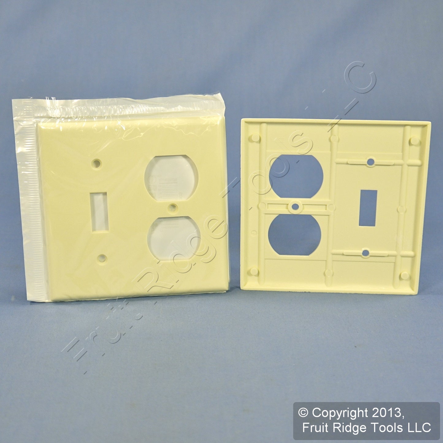 Leviton 82005 Almond 2-Gang Toggle Duplex Plastic Standard Wallplate Cover 50pcs