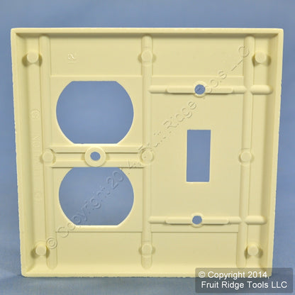Leviton 82005 Almond 2-Gang Toggle Duplex Outlet Plastic Standard Size Wallplate