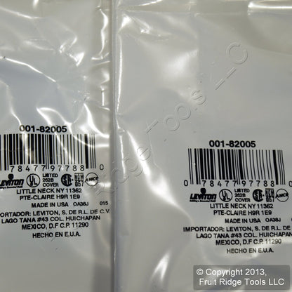 Leviton 82005 Almond 2-Gang Plastic Toggle Duplex Standard Wallplate Cover 2pcs