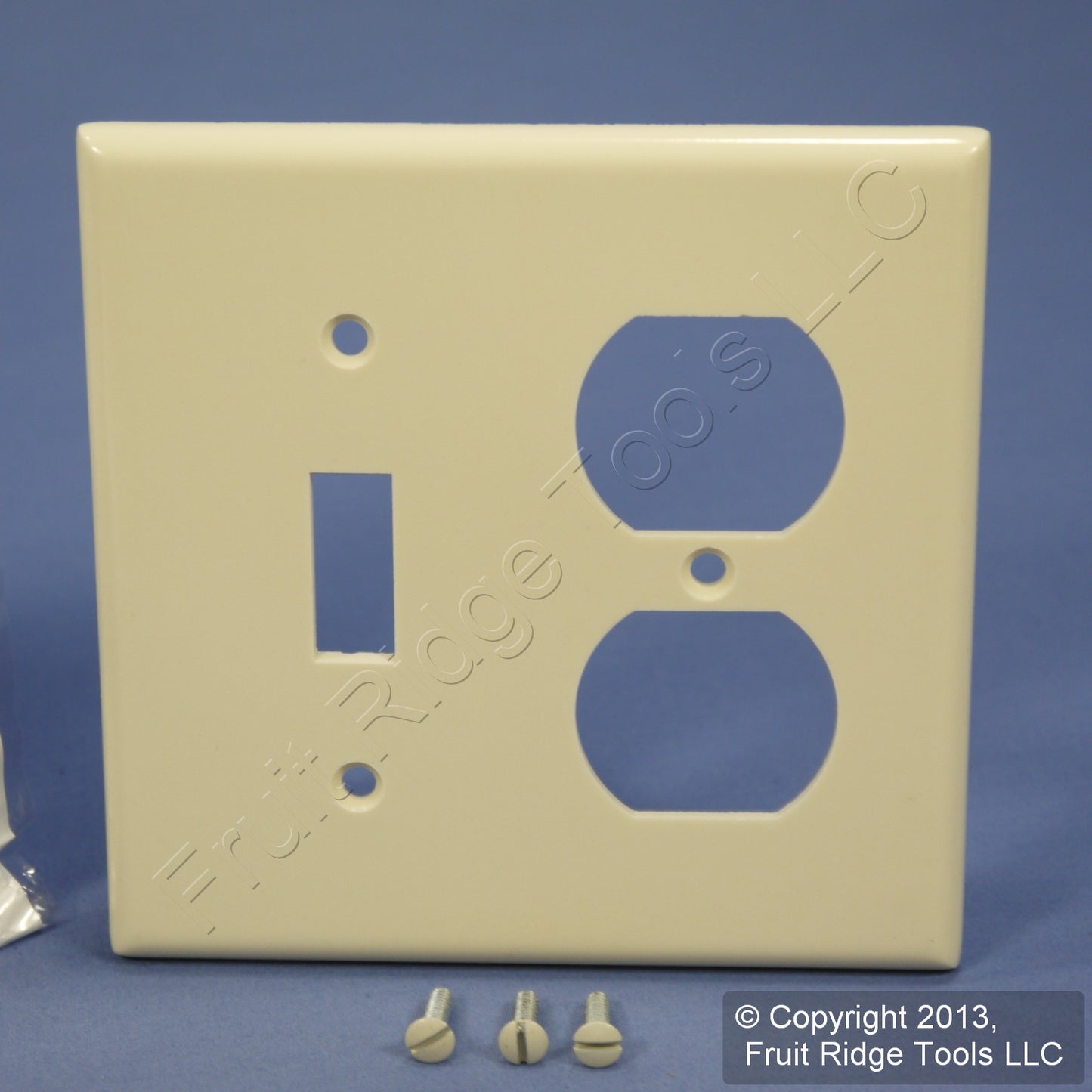 Leviton 82005 Almond 2-Gang Plastic Toggle Duplex Standard Wallplate Cover 2pcs