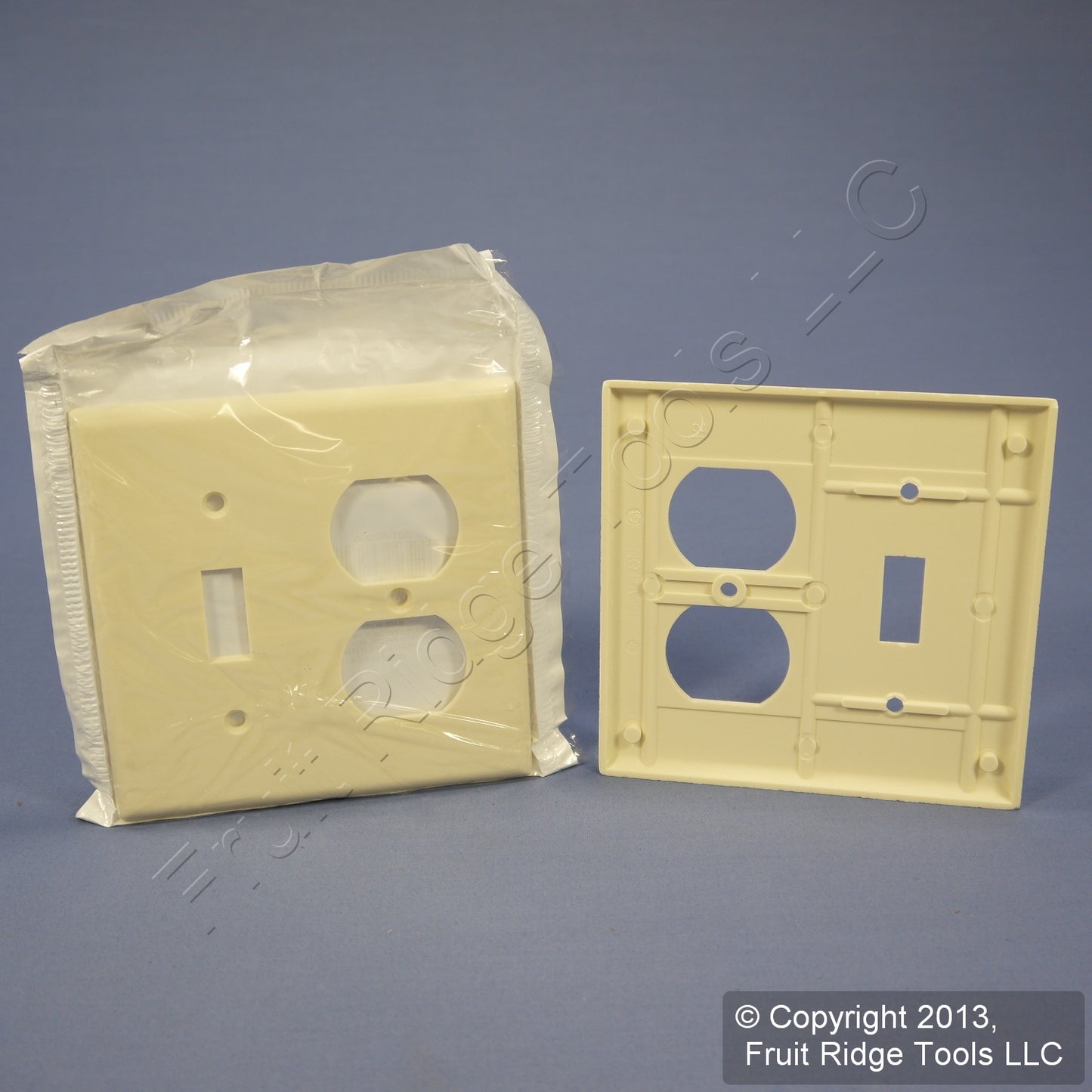 Leviton 82005 Almond 2-Gang Plastic Toggle Duplex Standard Wallplate Cover 2pcs