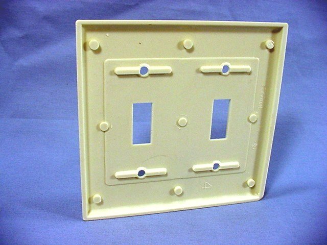 Leviton L82009 Almond 2-Gang Toggle Switch Plastic Standard Size Wallplate Cover