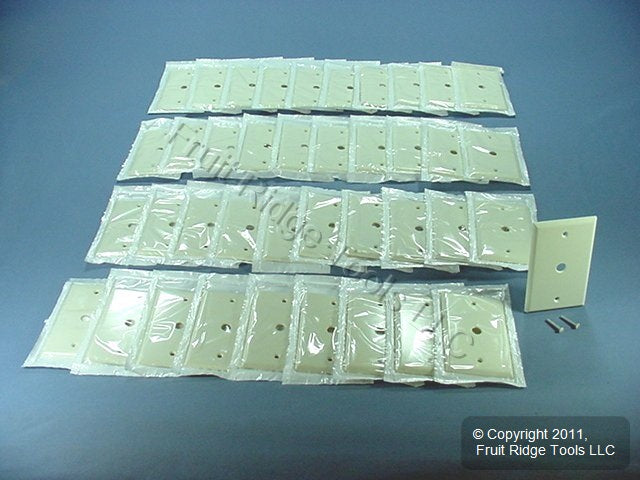 Leviton 82013 Almond 1-Gang Phone .406" Hole Plastic Wallplate Box Mount 40pcs
