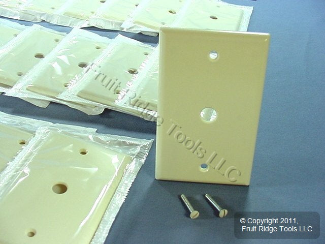 Leviton 82013 Almond 1-Gang Phone .406" Hole Plastic Wallplate Box Mount 40pcs